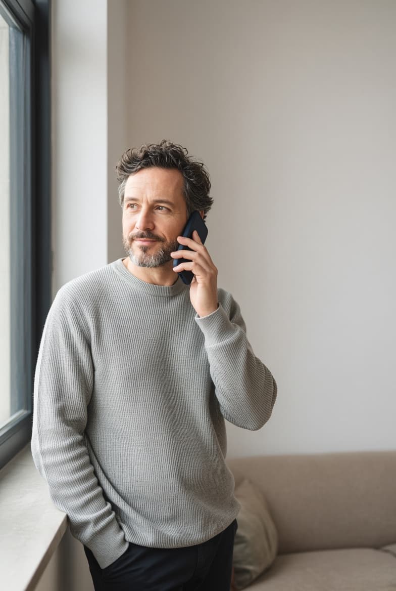A business owner on the phone with the AI Employee