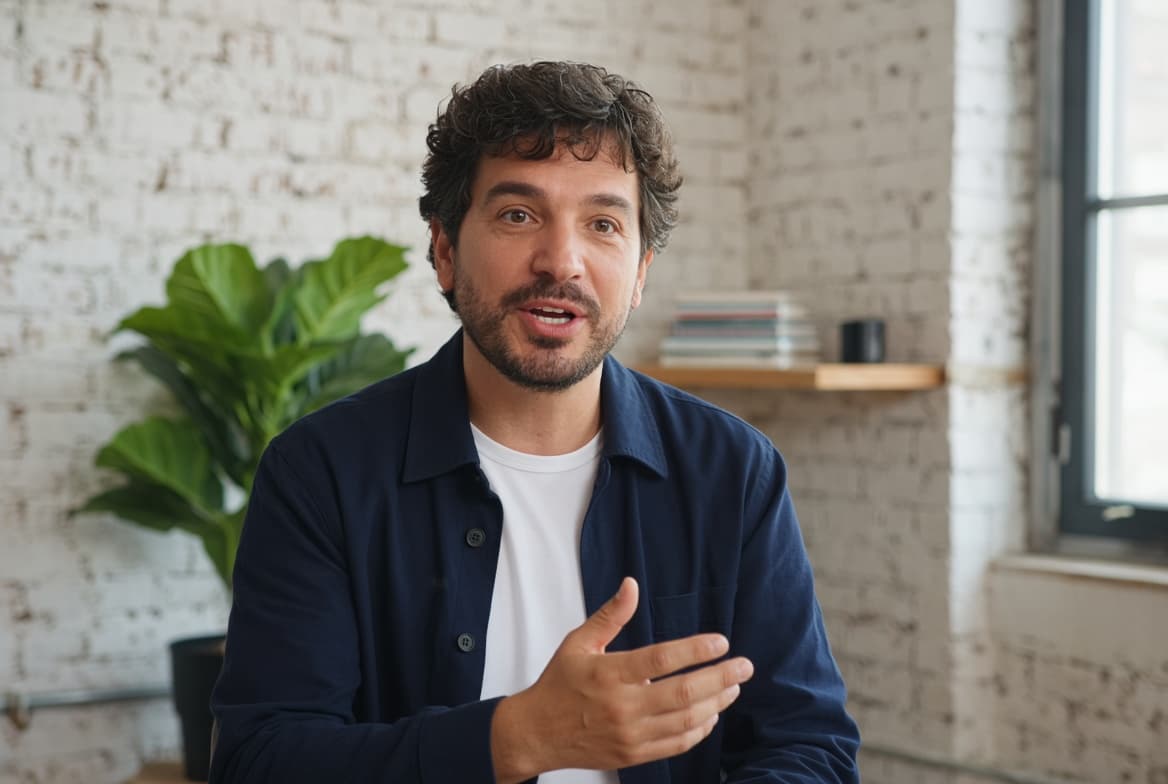 A client talking on a discovery video call