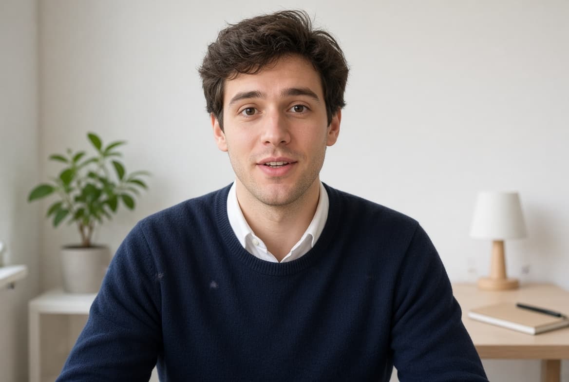 A candidate on a screening video call